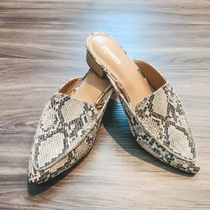 Snakeskin Mules